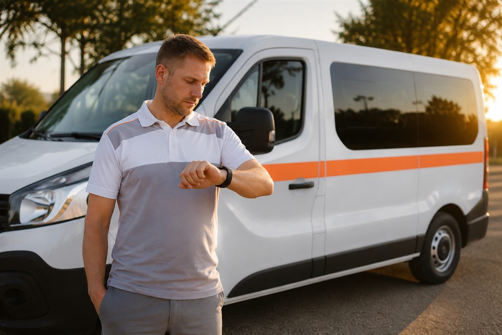 Медичний автомобіль очікує пацієнта — водій напоготові